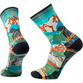 Hike Light Cushion Alpine Trail Print Crew Socks