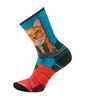 Women's Hike Targeted Cushion Geo Fox Print Crew Socks