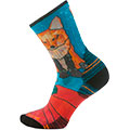 Women's Hike Targeted Cushion Geo Fox Print Crew Socks