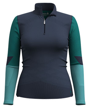Smartwool Women's Intraknit Thermal Merino Base Layer Colorblock 1/4 Zip